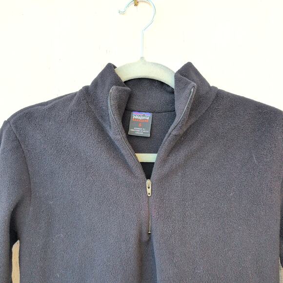 Vintage Patagonia Capilene Fleece Quarter Zip Women's Small Black GorpCore - Picture 4 of 8